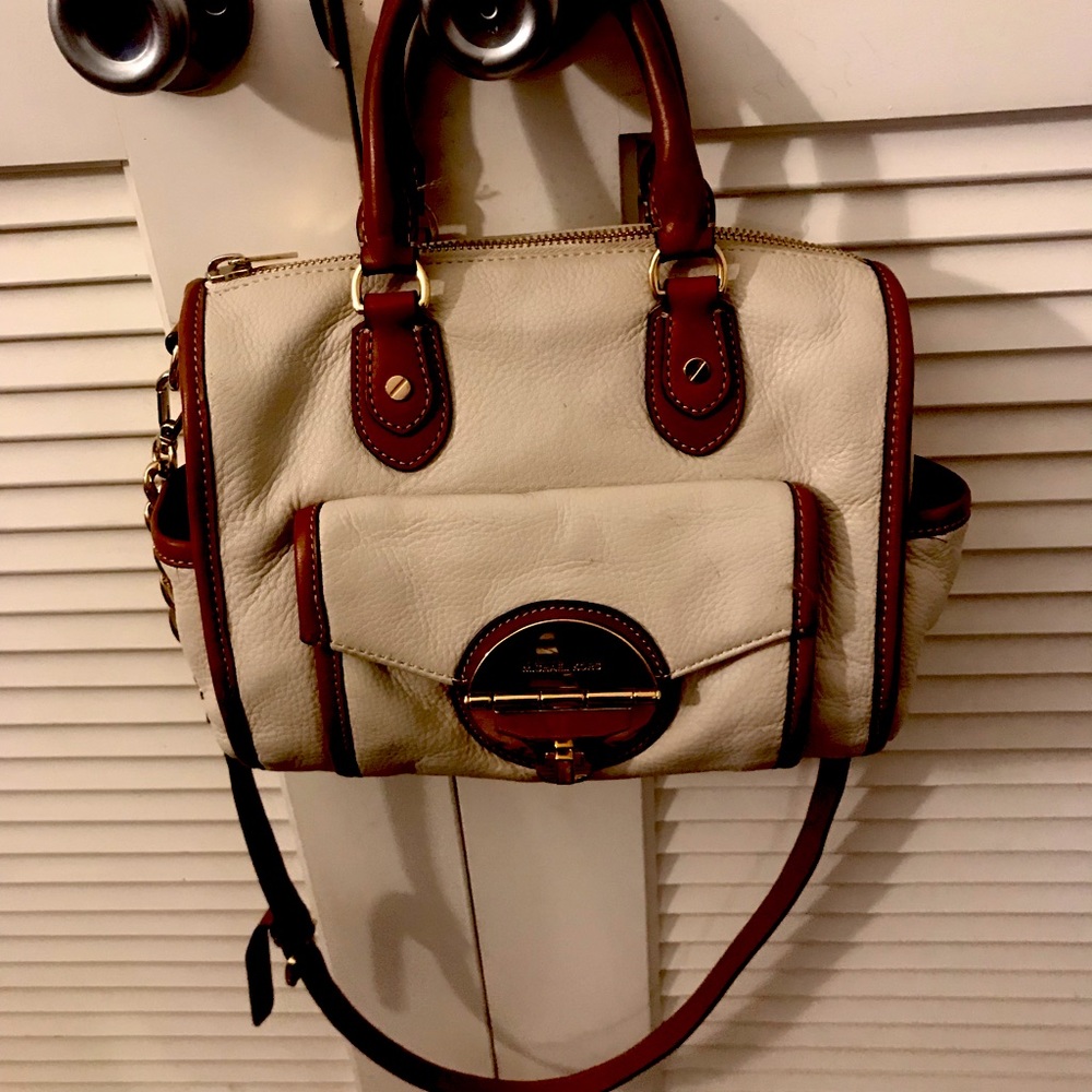 Michael Kors vintage leather cream cross body